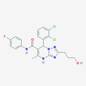 7-(2,3-Dichlorophenyl)-N-(4-fluorophenyl)-2-(3-hydroxypropyl)-5-methyl-4,7-dihydro-[1,2,4]triazolo[1,5-a]pyrimidine-6-carboxamide