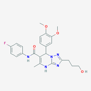 7-(3,4-dimethoxyphenyl)-N-(4-fluorophenyl)-2-(3-hydroxypropyl)-5-methyl-4H,7H-[1,2,4]triazolo[1,5-a]pyrimidine-6-carboxamide