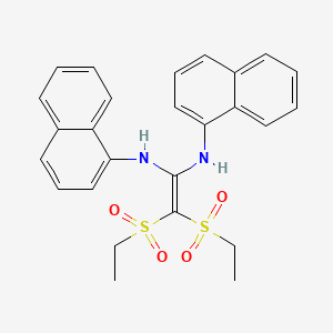 molecular formula C26H26N2O4S2 B4890773 2,2-bis(ethylsulfonyl)-N~1~,N~1~-di-1-naphthyl-1,1-ethylenediamine 