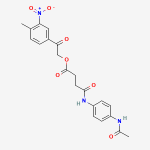 molecular formula C21H21N3O7 B4890791 2-(4-methyl-3-nitrophenyl)-2-oxoethyl 4-{[4-(acetylamino)phenyl]amino}-4-oxobutanoate 