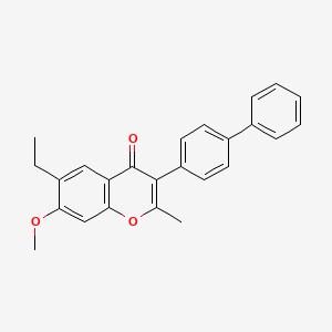 molecular formula C25H22O3 B4890820 3-(4-biphenylyl)-6-ethyl-7-methoxy-2-methyl-4H-chromen-4-one 