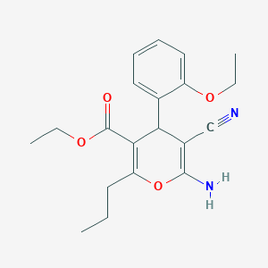 molecular formula C20H24N2O4 B4890822 ethyl 6-amino-5-cyano-4-(2-ethoxyphenyl)-2-propyl-4H-pyran-3-carboxylate 