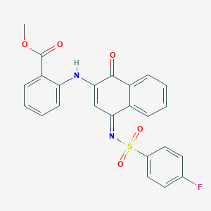 (Z)-methyl 2-((4-(((4-fluorophenyl)sulfonyl)imino)-1-oxo-1,4-dihydronaphthalen-2-yl)amino)benzoate