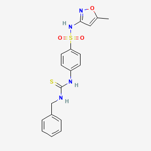 molecular formula C18H18N4O3S2 B4890881 4-{[(benzylamino)carbonothioyl]amino}-N-(5-methyl-3-isoxazolyl)benzenesulfonamide 