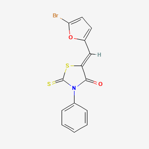 molecular formula C14H8BrNO2S2 B4890895 5-[(5-bromo-2-furyl)methylene]-3-phenyl-2-thioxo-1,3-thiazolidin-4-one 