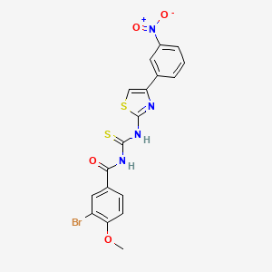 molecular formula C18H13BrN4O4S2 B4890905 3-bromo-4-methoxy-N-({[4-(3-nitrophenyl)-1,3-thiazol-2-yl]amino}carbonothioyl)benzamide 