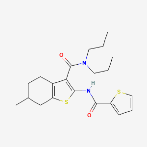 molecular formula C21H28N2O2S2 B4890909 6-methyl-N,N-dipropyl-2-[(2-thienylcarbonyl)amino]-4,5,6,7-tetrahydro-1-benzothiophene-3-carboxamide 