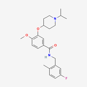 molecular formula C24H31FN2O3 B4890932 N-(5-fluoro-2-methylbenzyl)-3-[(1-isopropyl-4-piperidinyl)oxy]-4-methoxybenzamide 