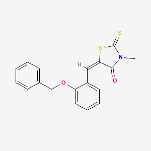 molecular formula C18H15NO2S2 B4890967 5-[2-(benzyloxy)benzylidene]-3-methyl-2-thioxo-1,3-thiazolidin-4-one 