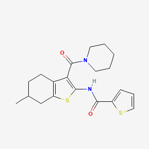 molecular formula C20H24N2O2S2 B4890986 N-[6-methyl-3-(1-piperidinylcarbonyl)-4,5,6,7-tetrahydro-1-benzothien-2-yl]-2-thiophenecarboxamide 