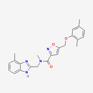 molecular formula C23H24N4O3 B4891002 5-[(2,5-dimethylphenoxy)methyl]-N-methyl-N-[(7-methyl-1H-benzimidazol-2-yl)methyl]-3-isoxazolecarboxamide 