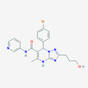 7-(4-Bromophenyl)-2-(3-hydroxypropyl)-5-methyl-N-pyridin-3-yl-4,7-dihydro-[1,2,4]triazolo[1,5-a]pyrimidine-6-carboxamide