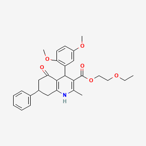 molecular formula C29H33NO6 B4891031 2-ethoxyethyl 4-(2,5-dimethoxyphenyl)-2-methyl-5-oxo-7-phenyl-1,4,5,6,7,8-hexahydro-3-quinolinecarboxylate CAS No. 5727-25-3