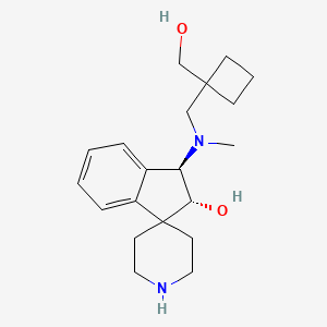 molecular formula C20H30N2O2 B4891038 rel-(2R,3R)-3-[{[1-(hydroxymethyl)cyclobutyl]methyl}(methyl)amino]-2,3-dihydrospiro[indene-1,4'-piperidin]-2-ol bis(trifluoroacetate) (salt) 