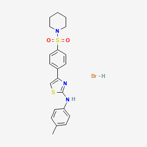 molecular formula C21H24BrN3O2S2 B4891046 N-(4-methylphenyl)-4-[4-(1-piperidinylsulfonyl)phenyl]-1,3-thiazol-2-amine hydrobromide 