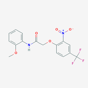 molecular formula C16H13F3N2O5 B4891048 N-(2-methoxyphenyl)-2-[2-nitro-4-(trifluoromethyl)phenoxy]acetamide 
