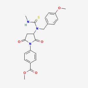 molecular formula C22H23N3O5S B4891052 methyl 4-(3-{(4-methoxybenzyl)[(methylamino)carbonothioyl]amino}-2,5-dioxo-1-pyrrolidinyl)benzoate 