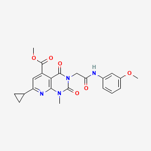 molecular formula C22H22N4O6 B4891083 methyl 7-cyclopropyl-3-{2-[(3-methoxyphenyl)amino]-2-oxoethyl}-1-methyl-2,4-dioxo-1,2,3,4-tetrahydropyrido[2,3-d]pyrimidine-5-carboxylate 
