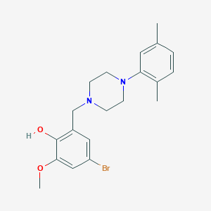 molecular formula C20H25BrN2O2 B4891091 4-bromo-2-{[4-(2,5-dimethylphenyl)-1-piperazinyl]methyl}-6-methoxyphenol 