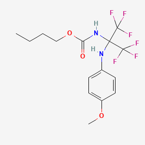 molecular formula C15H18F6N2O3 B4891100 butyl [2,2,2-trifluoro-1-[(4-methoxyphenyl)amino]-1-(trifluoromethyl)ethyl]carbamate 