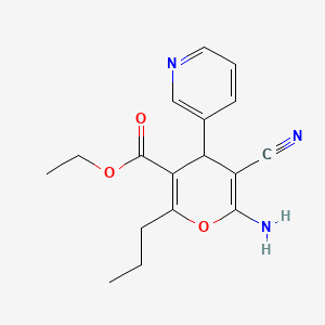 ethyl 6-amino-5-cyano-2-propyl-4-(3-pyridinyl)-4H-pyran-3-carboxylate