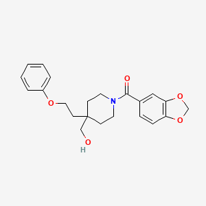 molecular formula C22H25NO5 B4891146 [1-(1,3-benzodioxol-5-ylcarbonyl)-4-(2-phenoxyethyl)-4-piperidinyl]methanol 
