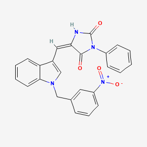 molecular formula C25H18N4O4 B4891153 5-{[1-(3-nitrobenzyl)-1H-indol-3-yl]methylene}-3-phenyl-2,4-imidazolidinedione 