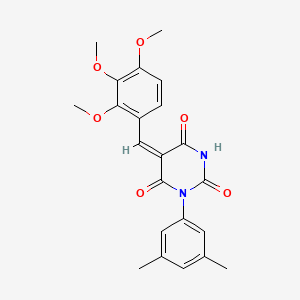 molecular formula C22H22N2O6 B4891154 1-(3,5-dimethylphenyl)-5-(2,3,4-trimethoxybenzylidene)-2,4,6(1H,3H,5H)-pyrimidinetrione 