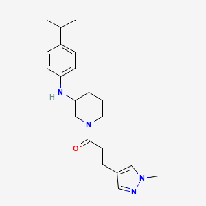 molecular formula C21H30N4O B4891159 N-(4-isopropylphenyl)-1-[3-(1-methyl-1H-pyrazol-4-yl)propanoyl]-3-piperidinamine 