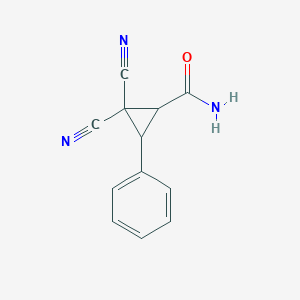 molecular formula C12H9N3O B4891166 2,2-dicyano-3-phenylcyclopropanecarboxamide 