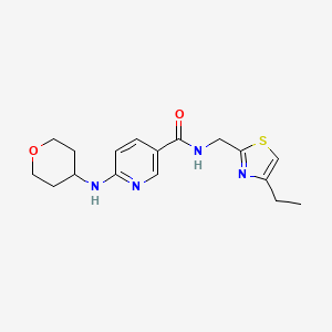 molecular formula C17H22N4O2S B4891177 N-[(4-ethyl-1,3-thiazol-2-yl)methyl]-6-(tetrahydro-2H-pyran-4-ylamino)nicotinamide 