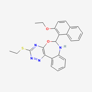 molecular formula C24H22N4O2S B4891187 6-(2-ethoxy-1-naphthyl)-3-(ethylthio)-6,7-dihydro[1,2,4]triazino[5,6-d][3,1]benzoxazepine 