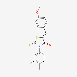 molecular formula C19H17NO2S2 B4891235 3-(3,4-dimethylphenyl)-5-(4-methoxybenzylidene)-2-thioxo-1,3-thiazolidin-4-one 