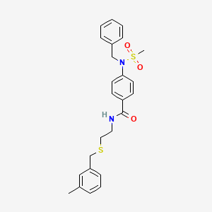 molecular formula C25H28N2O3S2 B4891241 4-[benzyl(methylsulfonyl)amino]-N-{2-[(3-methylbenzyl)thio]ethyl}benzamide 