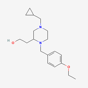 molecular formula C19H30N2O2 B4891245 2-[4-(cyclopropylmethyl)-1-(4-ethoxybenzyl)-2-piperazinyl]ethanol 