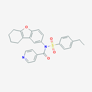 N-(4-ethylbenzenesulfonyl)-N-{8-oxatricyclo[7.4.0.0^{2,7}]trideca-1(9),2,4,6-tetraen-4-yl}pyridine-4-carboxamide