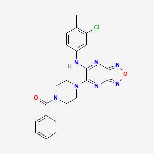 molecular formula C22H20ClN7O2 B4891252 6-(4-benzoyl-1-piperazinyl)-N-(3-chloro-4-methylphenyl)[1,2,5]oxadiazolo[3,4-b]pyrazin-5-amine 