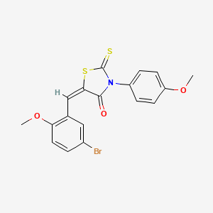 molecular formula C18H14BrNO3S2 B4891253 5-(5-bromo-2-methoxybenzylidene)-3-(4-methoxyphenyl)-2-thioxo-1,3-thiazolidin-4-one 