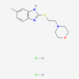 molecular formula C14H21Cl2N3OS B4891261 5-methyl-2-{[2-(4-morpholinyl)ethyl]thio}-1H-benzimidazole dihydrochloride 