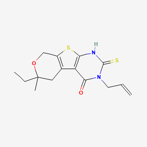 molecular formula C15H18N2O2S2 B4891289 3-allyl-6-ethyl-2-mercapto-6-methyl-3,5,6,8-tetrahydro-4H-pyrano[4',3':4,5]thieno[2,3-d]pyrimidin-4-one 