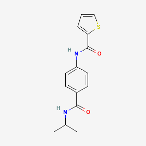 molecular formula C15H16N2O2S B4891301 N-{4-[(isopropylamino)carbonyl]phenyl}-2-thiophenecarboxamide 