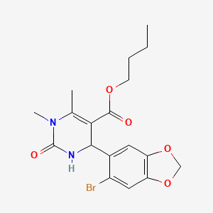 molecular formula C18H21BrN2O5 B4891328 butyl 4-(6-bromo-1,3-benzodioxol-5-yl)-1,6-dimethyl-2-oxo-1,2,3,4-tetrahydro-5-pyrimidinecarboxylate 