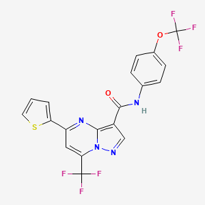 molecular formula C19H10F6N4O2S B4891365 5-(2-thienyl)-N-[4-(trifluoromethoxy)phenyl]-7-(trifluoromethyl)pyrazolo[1,5-a]pyrimidine-3-carboxamide 