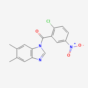 molecular formula C16H12ClN3O3 B4891370 1-(2-chloro-5-nitrobenzoyl)-5,6-dimethyl-1H-benzimidazole 