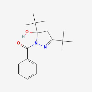 molecular formula C18H26N2O2 B4891373 1-benzoyl-3,5-di-tert-butyl-4,5-dihydro-1H-pyrazol-5-ol 