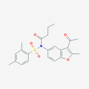 N-(3-acetyl-2-methyl-1-benzofuran-5-yl)-N-(2,4-dimethylphenyl)sulfonylbutanamide