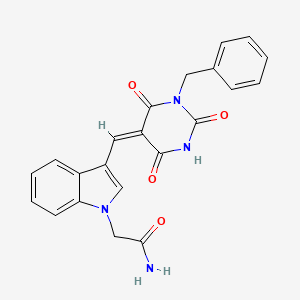 2-{3-[(1-benzyl-2,4,6-trioxotetrahydro-5(2H)-pyrimidinylidene)methyl]-1H-indol-1-yl}acetamide