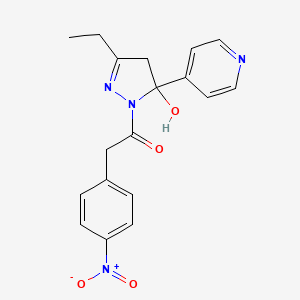 3-ethyl-1-[(4-nitrophenyl)acetyl]-5-(4-pyridinyl)-4,5-dihydro-1H-pyrazol-5-ol