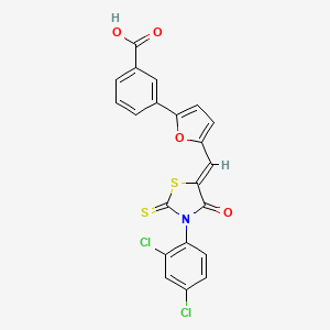 molecular formula C21H11Cl2NO4S2 B4891477 3-(5-{[3-(2,4-dichlorophenyl)-4-oxo-2-thioxo-1,3-thiazolidin-5-ylidene]methyl}-2-furyl)benzoic acid 
