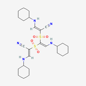 molecular formula C26H39N5O4S2 B4891491 2,2'-{[2-(cyclohexylamino)-1,1-ethenediyl]disulfonyl}bis[3-(cyclohexylamino)acrylonitrile] 